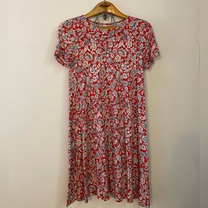 Old Navy Short Sleeve Red& Blue Swing Dress | S